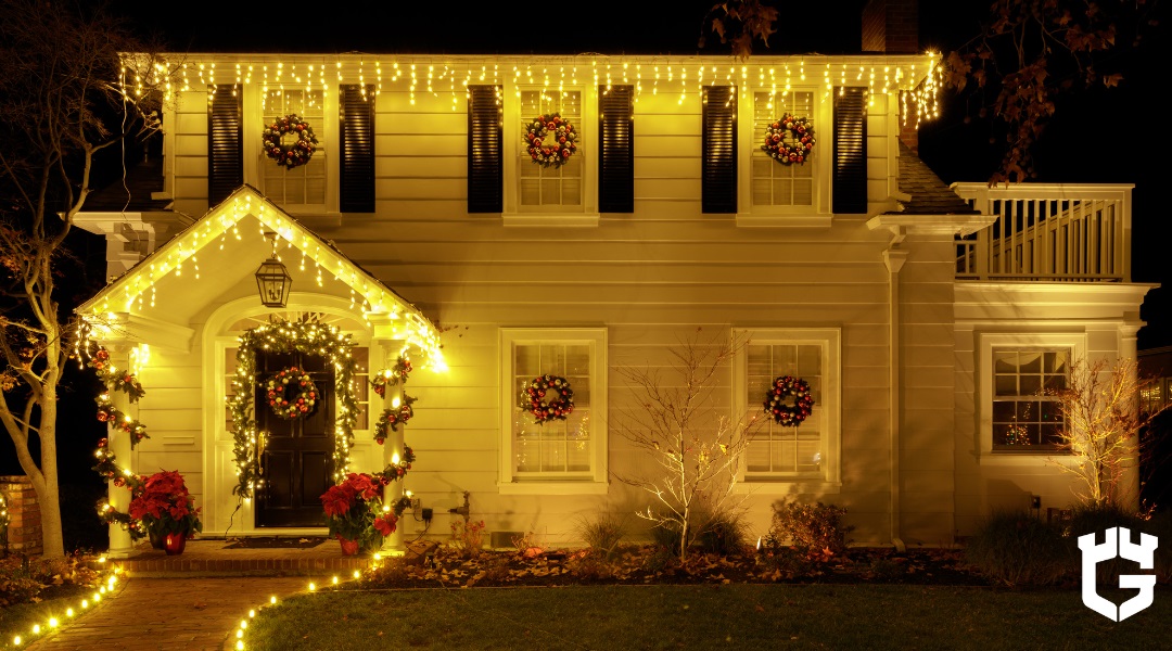 home decorated for christmas