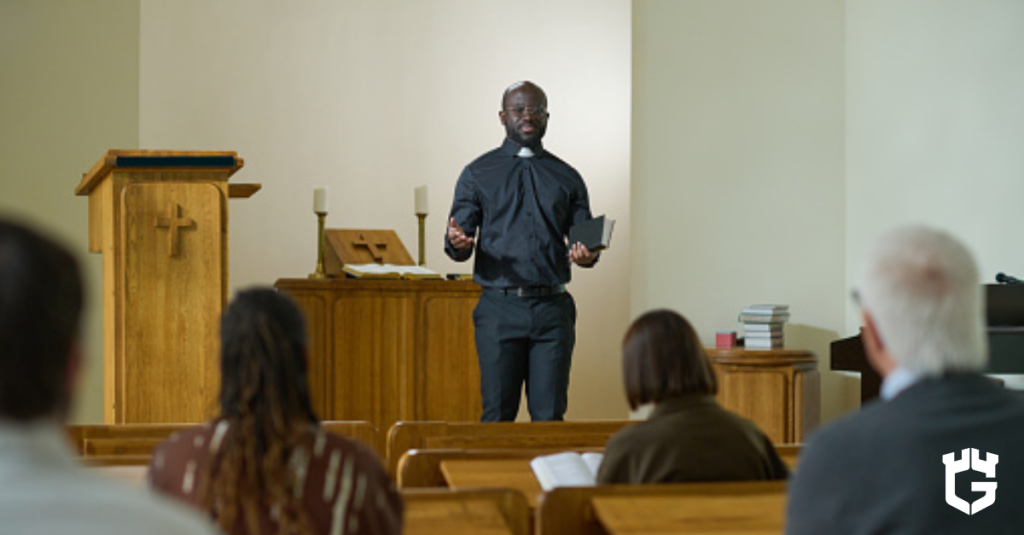 pastor leading sermon