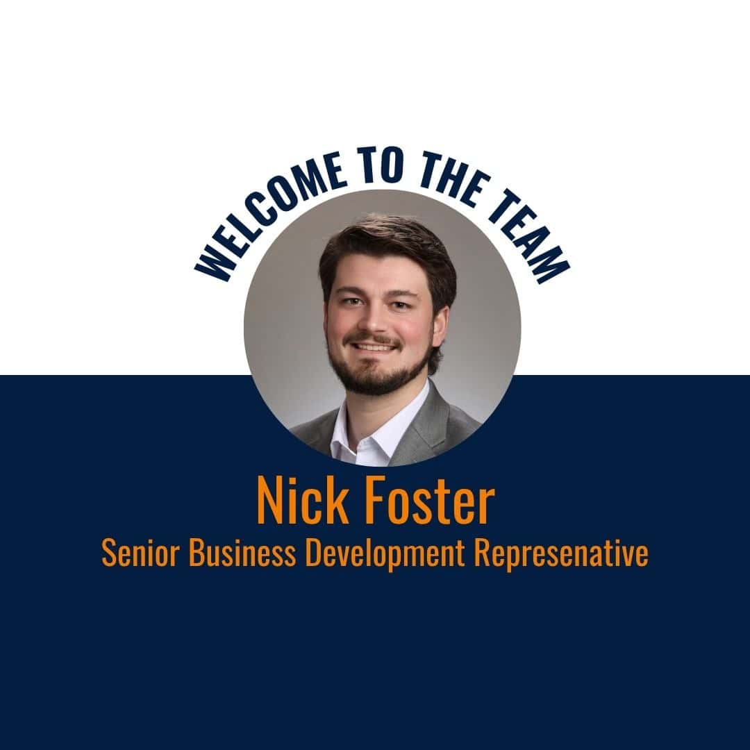 Nick Foster headshot with Welcome to the Team banner