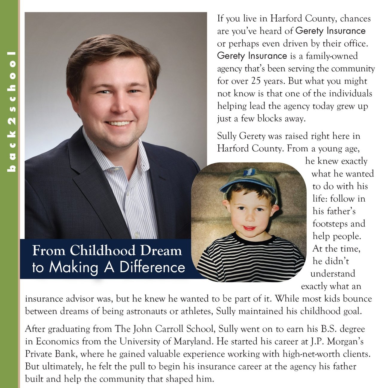 Harford&rsquo;s Heart Magazine page featuring Sully Gerety