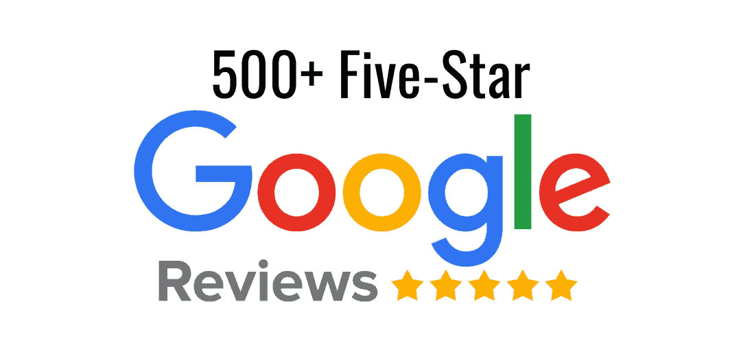 500+ five-star Google reviews badge